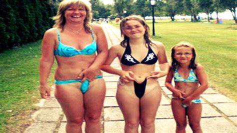Mother Daughter Bikini Fail Nude Cumception
