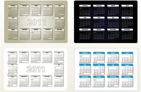 Calendar 2011 Black Theme Vector Free Vector In Adobe Illustrator Ai