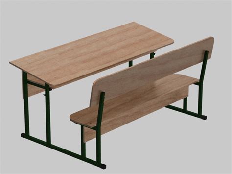 School Desk 3d Model 1 Max Free3d