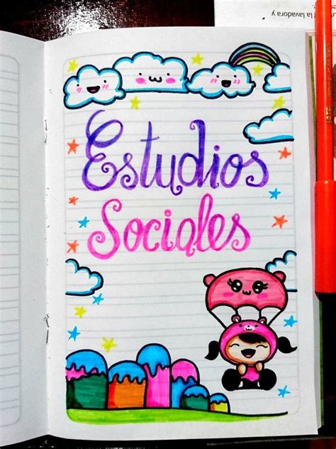 Cuaderno Marcado Portadas De Sociales Dibujos Faciles Caratulas De