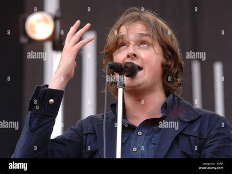 British Singer Tom Chaplin From Piano Rock Band Keane Performs At The