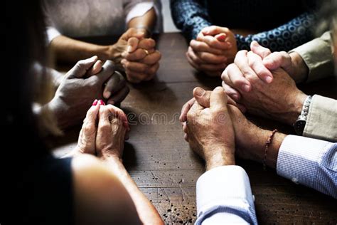 Group Of Christian People Are Praying Together Stock Photo Image Of