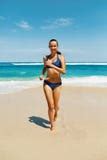 Bikini Woman Running On Sand Stock Photo Image