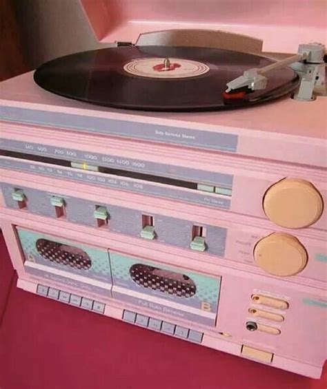 1980년대 턴테이블 Pink Aesthetic Record Player Pastel Aesthetic