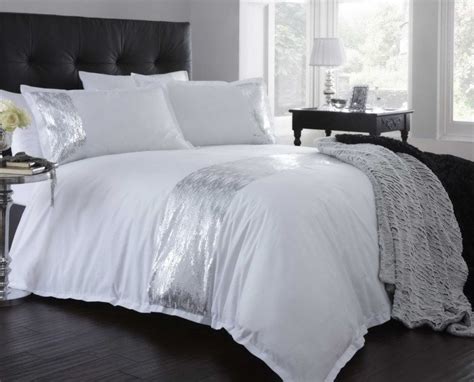 Image Detail For White Silver Colour Stylish Modern Sequin Duvet Quilt