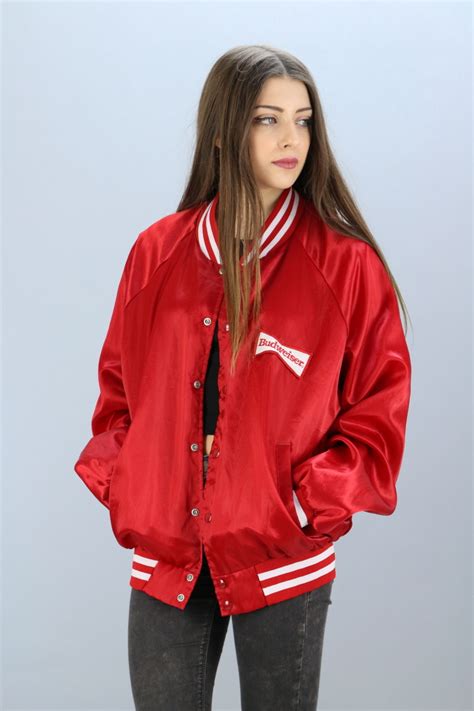 Red Bomber Jacket Womens Outdoor Jacket