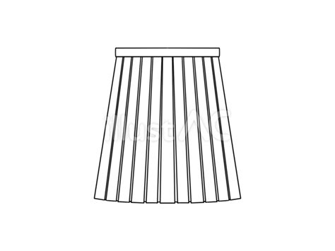 Free Vectors Pleated Skirt Line Drawing