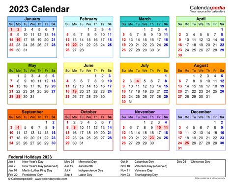 2023 Calendar With Holidays Printable Pdf Get Calendar 2023 Update