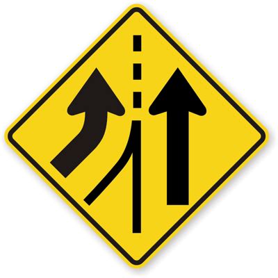 Left Added Lane Sign - W4-3L, SKU: X-W4-3L