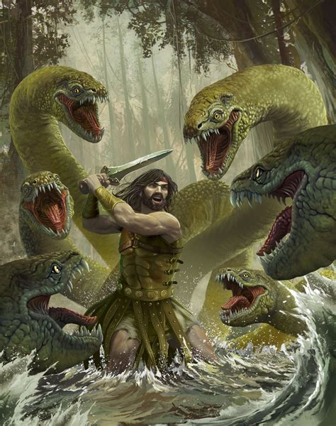 Artstation Hercules Fights The Hydra