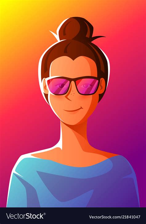 Cute Girl In Sunglasses Royalty Free Vector Image