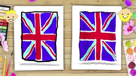Doodles Flag Of The Great Britain Drawing For Kids Youtube