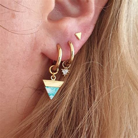 Marble Stone Hoop Earrings By Misskukie Notonthehighstreet Com