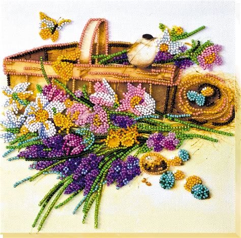 First Spring Flowers Bead Embroidery Diy Kit For Beginners Etsy