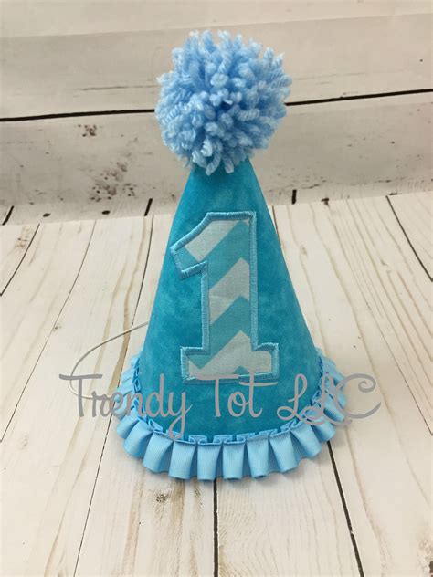 Trendy Tot Party Hat First Birthday Hat Blue Party Hat Cake Etsy