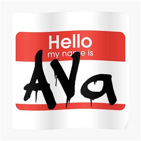Hello My Name Is Ava Ava Name Tag Poster For Sale By Mooostickers