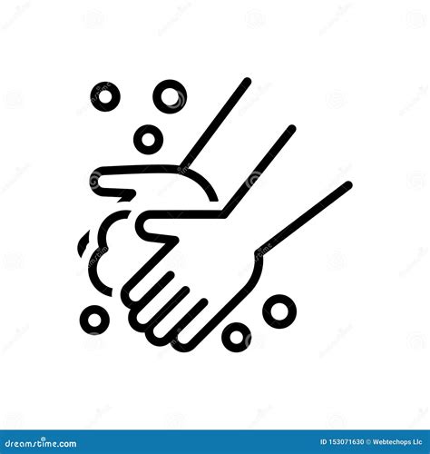 Black Line Icon For Washing Hand Washing And Hygience Stock Vector