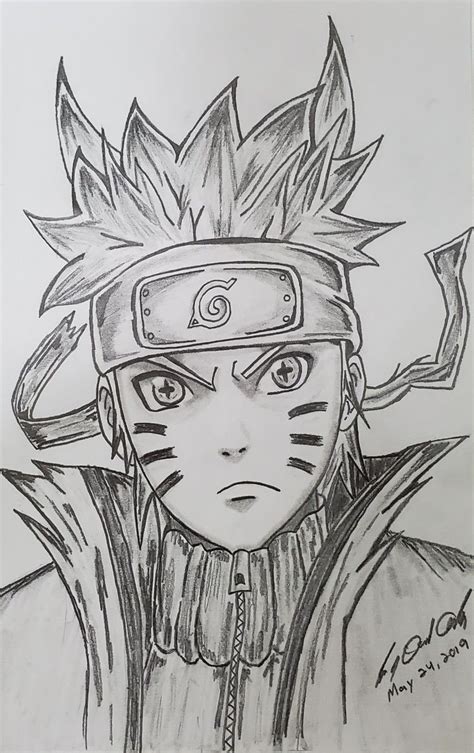 Naruto Uzumaki Nine Tailed Form Drawing