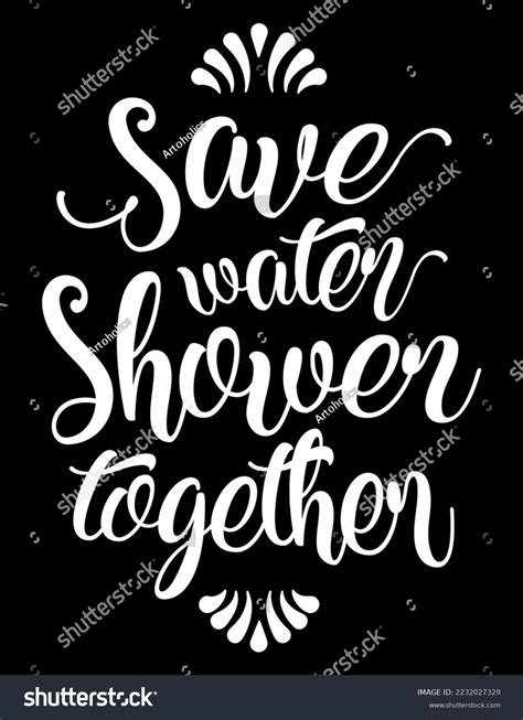 Save Water Shower Together Funny Motivational Stock Vector Royalty