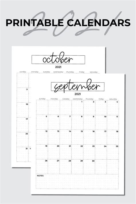 Minimalist Calendars For 2021 With Dotted Grid In 2021 Minimalist