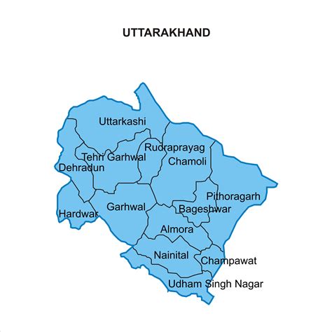 Uttarakhand Map Graphic Vector Uttarakhand Map India Map