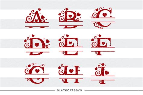 Valentine Monogram Svg Layered Svg Cut File Download