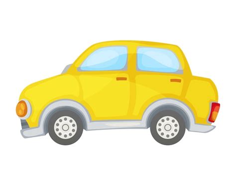 Premium Vector Yellow Cartoon Car Vector Illustration