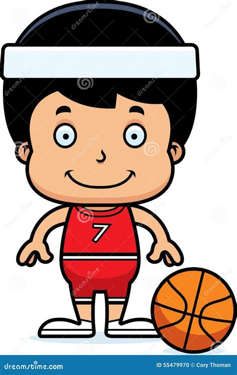 Cartoon Smiling Basketball Player Boy Stock Vector Illustration Of