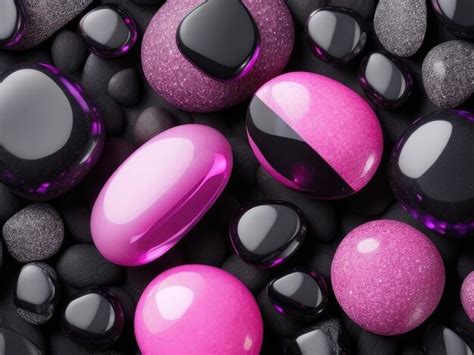 Premium Photo Pink And Black Stones Background