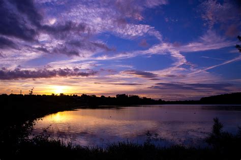 Sunset At Thornton Reservoir Leicestershire Uk Landscape