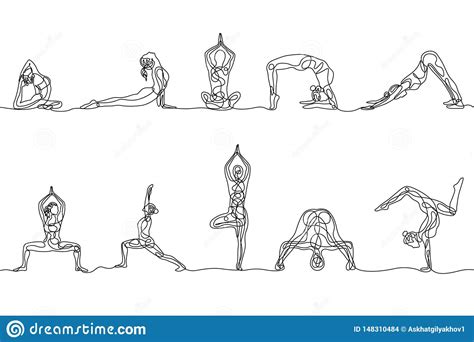 Collection of yoga poses (16) simple yoga poses drawing yoga poses to avoid during periods Continuous One Line Drawing Set Of Woman Yoga Poses ...