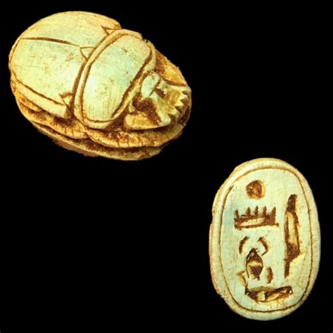 Rare Ancient Egyptian Authentic Carved Glazed Scarab Bead Seal 300 B C Antique Price Guide