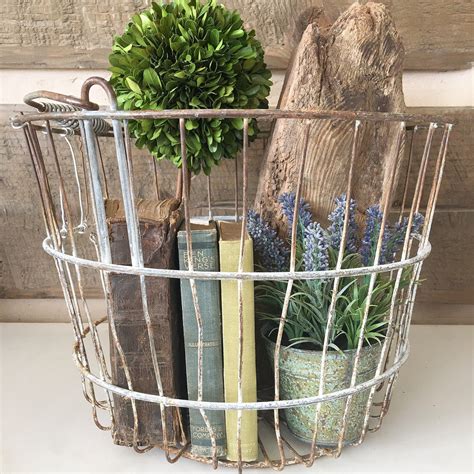 Farmhouse Wire Basket Decor Maybe You Would Like To Learn More About