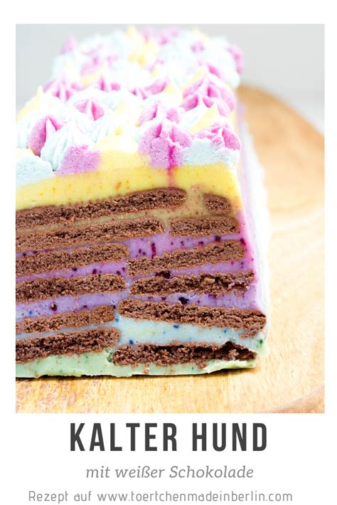 Für die ganache die sahne und die weiße schokolade in einem topf erhitzen und solange rühren bis die schokolade mit der sahne eine weiche creme ergibt. Regenbogen Kalter Hund | Kuchen und torten rezepte, Kuchen ...