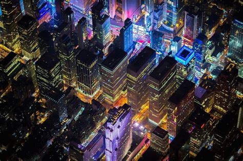 Vincent Laforet New York Vue Aérienne Nuit Lumières New York