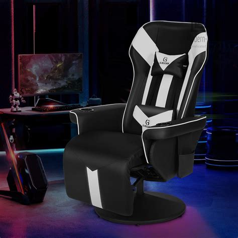 Gaming Chair Swivel Recliner With Bluetooth Speaker And Massage Lumbar