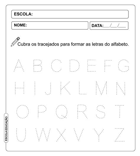 Atividades Alfabeto Pontilhado Para Imprimir Cantinho Das Atividades