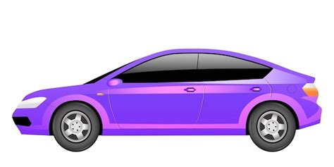 Premium Vector Purple Sedan Cartoon Illustration Violet Electric Car