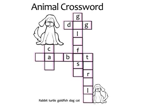 Printable Animals Crossword Puzzles