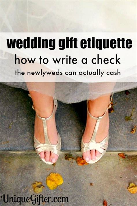 Moorhouse usually gives $100 when attending a wedding and explains that financial constraints needn't be cause for stress or embarrassment. Cheque Mate! Wedding Check Writing Tips - Unique Gifter