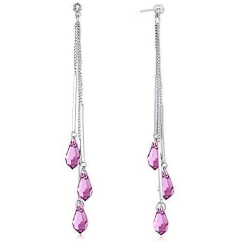 Pink Drop Dangle Earrings Made Swarovski Crystals Women S Jewelry From