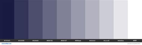 Tints Xkcd Color Dark Navy Blue 00022e Hex 191b43 333558 4d4e6d