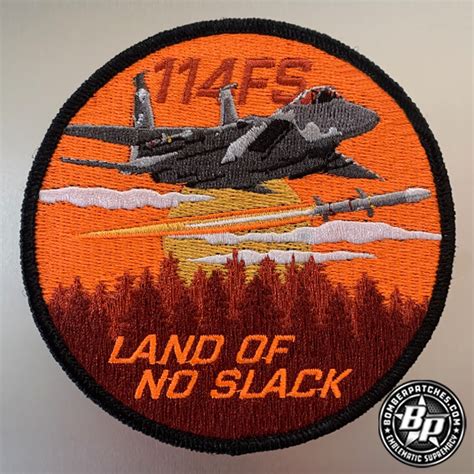 114th Fighter Squadron Land Of No Slack F 15c Bomber Patches