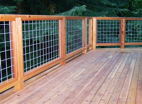 Cool Railing Wire Deck Railing Hog Wire Fence Deck Handrail Deck