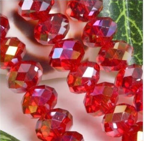 140pcs 3x4mm Red Crystal Faceted Loose Beads Aaarr Loose Beads Crystal Facetcrystal Faceted
