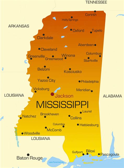 Mississippi State Map Glossy Poster Picture Photo Banner Etsy