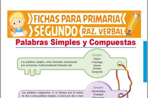 Palabras Simples Y Compuestas Para Segundo Grado De Primaria 2022