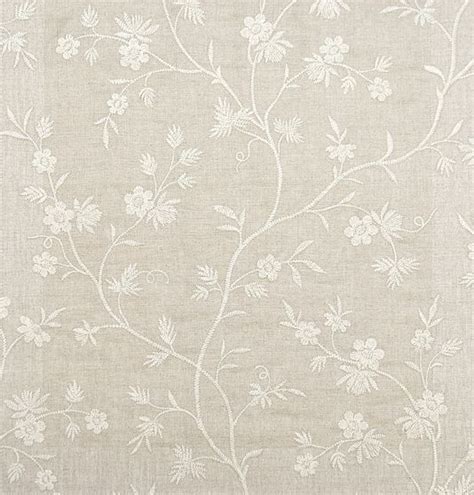 Neutral Embroiderd Linen Fabric Sanderson Fabric Curtain Texture