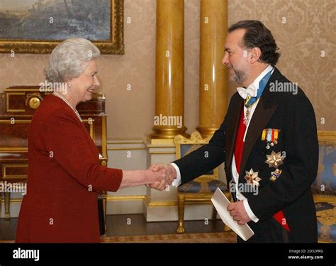 Britains Queen Elizabeth Ii Receives The Ambassador Of Chile Senor