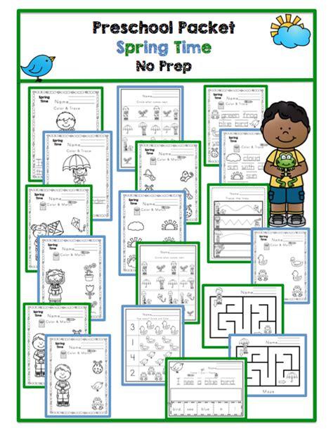 Preschool Packet Spring Printable Preschool Printables